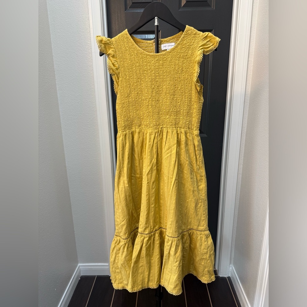 Lost + Wander Yellow Smocked Tiered Girls' Dress
